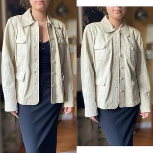 Super beautiful cream coloured y2k buttery soft Danier genuine leather jacket
